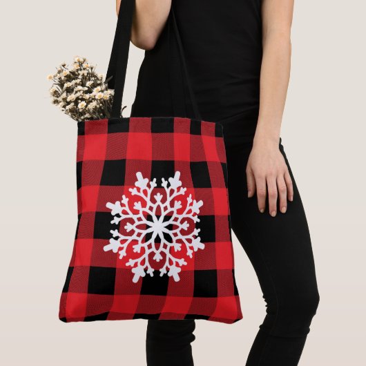 Holiday Buffalo Plaid Canvas tas (Dichtbij)