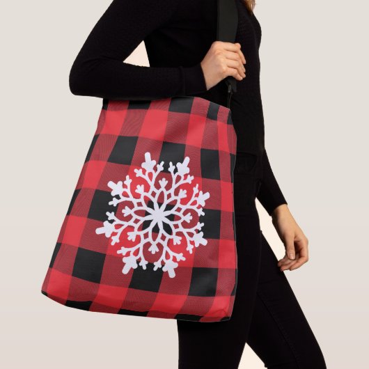 Holiday Buffalo Plaid Canvas tas (Dichtbij)