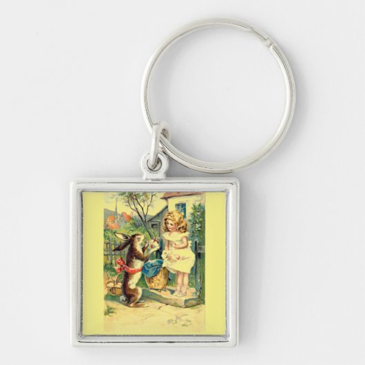 Holiday Bunny & Girl  PaasSleutelhanger Sleutelhanger (Voorkant)