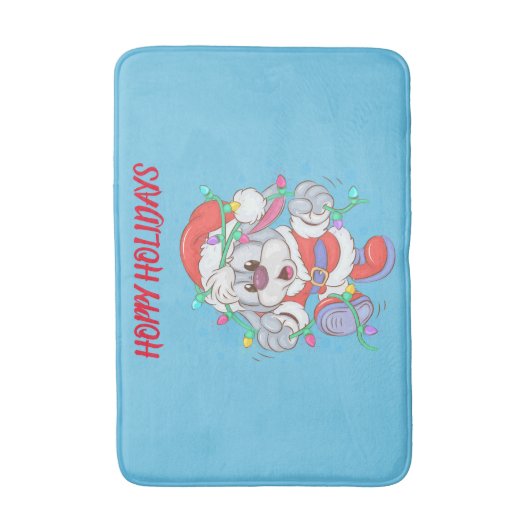 Holiday Bunny Kerstbath Mat (Voorkant Verticaal)
