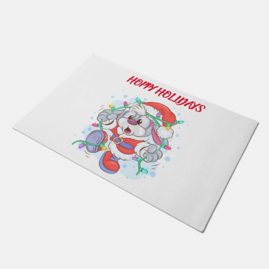 Holiday Bunny Kerstdoormat Deurmat (Schuin)