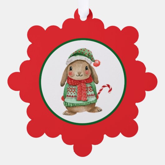 Holiday Bunny Ornament Kaart (Achterkant)