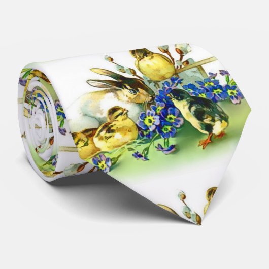 Holiday Bunny & Spring Chicken Easter Stropdas (Opgerold)