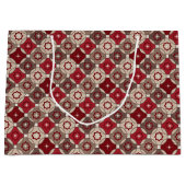 Holiday Burgundy, bruine Gift Bag - Groot, glanzen Groot Cadeauzakje (Voorkant)