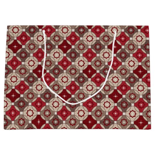 Holiday Burgundy, bruine Gift Bag - Groot, glanzen Groot Cadeauzakje (Voorkant)