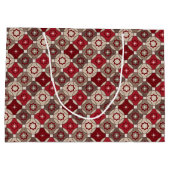 Holiday Burgundy, bruine Gift Bag - Groot, glanzen Groot Cadeauzakje (Achterkant)