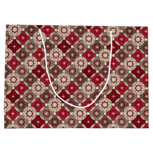 Holiday Burgundy, bruine Gift Bag - Groot, glanzen Groot Cadeauzakje (Achterkant)