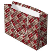 Holiday Burgundy, bruine Gift Bag - Groot, glanzen Groot Cadeauzakje (Achterkant Gekanteld)