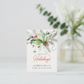 Holiday Business Greenery Personalized Visitekaartje (Staand voorkant)