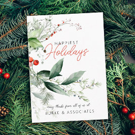 Holiday Business Greenery Personalized Visitekaartje