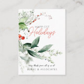 Holiday Business Greenery Personalized Visitekaartje (Voorkant)