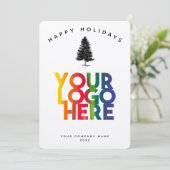 Holiday Business Logo Christmas Pine Tree Kaart (Staand voorkant)