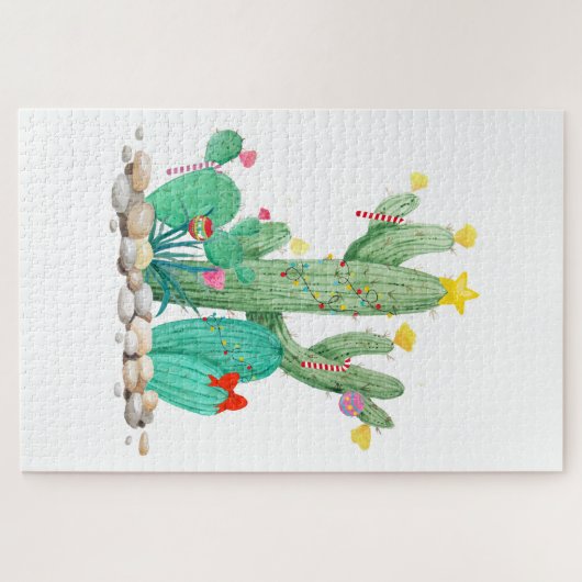 Holiday Cactus - Kerst - zuidwesten Legpuzzel (Horizontaal)