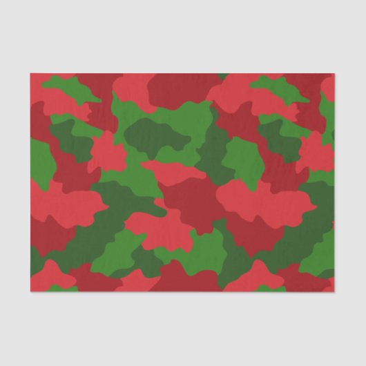 Holiday Camouflage Red en Green Tissuepapier (Voorkant)