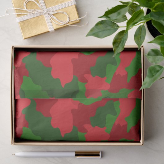 Holiday Camouflage Red en Green Tissuepapier (Geschenk)