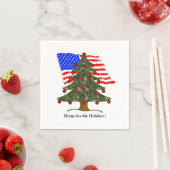 Holiday Camouflage Tree with USA Flag Christmas Servet (Insitu)