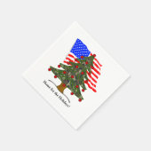 Holiday Camouflage Tree with USA Flag Christmas Servet (Hoek)