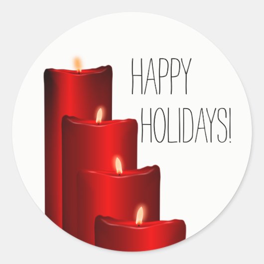 HOLIDAY CANDLE ROUND STICKKERS RONDE STICKER (Voorkant)
