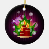 Holiday Candlelight Deep Plum Circle Ornament (Voorkant)
