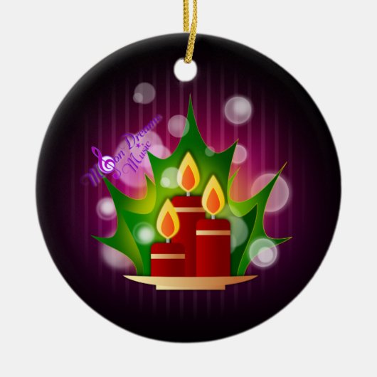 Holiday Candlelight Deep Plum Circle Ornament (Voorkant)