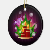 Holiday Candlelight Deep Plum Circle Ornament (Links)