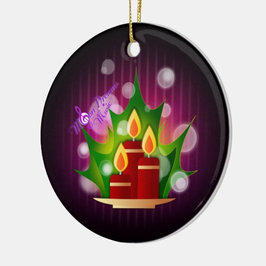 Holiday Candlelight Deep Plum Circle Ornament (Links)