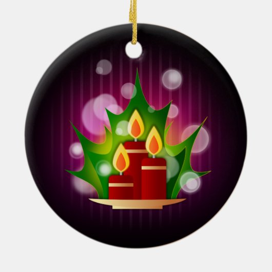 Holiday Candlelight Deep Plum Circle Ornament (Achterkant)