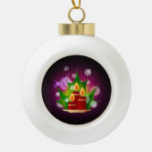 Holiday Candlelight Plum Ceramic Ball Ornament (Voorkant)