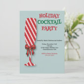 Holiday Candy Cane Cocktail Party Uitnodiging (Staand voorkant)