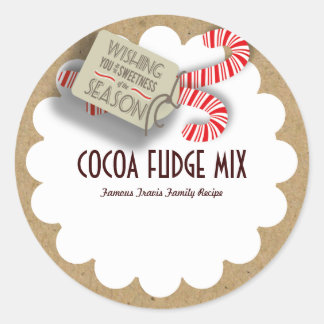 Holiday Candy Cane Craft Paper Gift Label