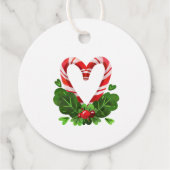 Holiday Candy Cane Heart Merry kerstfeestje Bedankjes Labels (Voorkant)