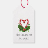 Holiday Candy Cane Heart Merry Kerstnaam Cadeaulabel (Voorkant)