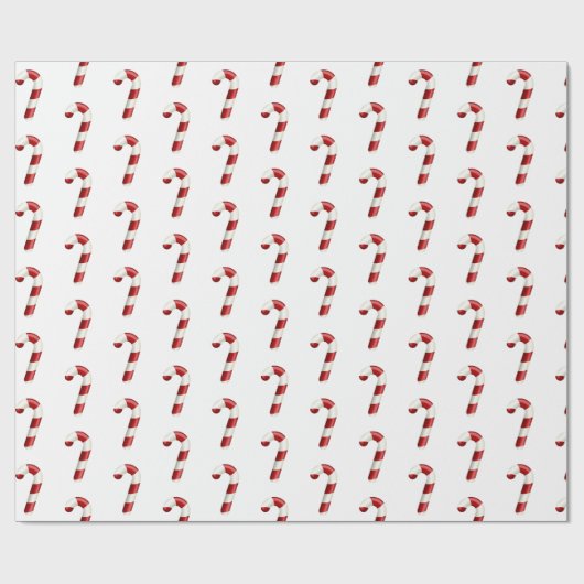 Holiday Candy Cane Pattern Cadeaupapier (Vlak)