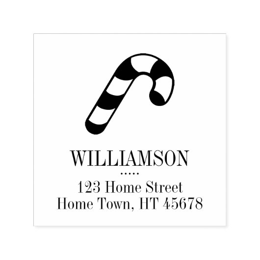 Holiday Candy Cane Retouradres Zelfinktende Stempel (Design)