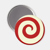 HOLIDAY CANDY CANE SWIRL ROUND MAGNET (Voorkant / Achterkant)