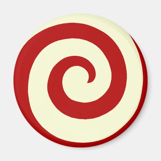 HOLIDAY CANDY CANE SWIRL ROUND MAGNET (Voorkant)