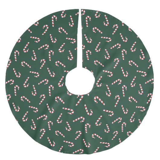 Holiday candy canes Dark Green Tree Skirt Kerstboom Rok (Voorkant)