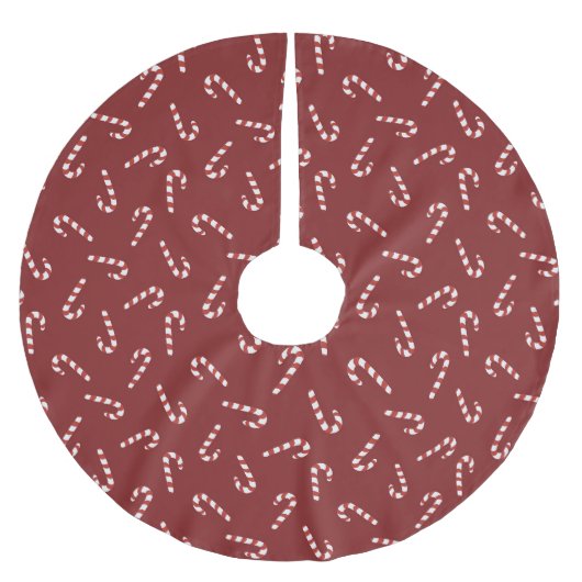 Holiday candy canes Dark Red Tree Skirt Kerstboom Rok (Voorkant)
