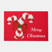 Holiday Candy Canes Kerstdoormat Deurmat (Voorkant)