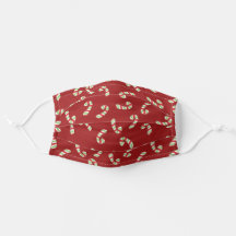 Holiday Candy Canes White Green Red Stripe Pattern