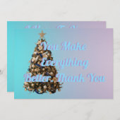 Holiday Card blue and pink Feestdagenkaart (Voorkant / Achterkant)