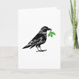 Holiday Card - Crow with Mistletoe  Kaart