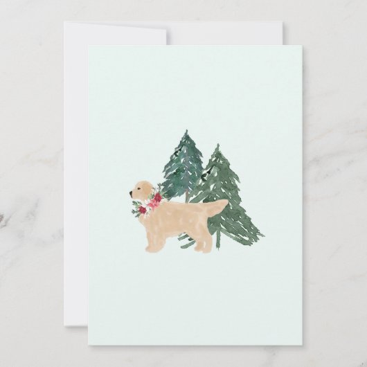 Holiday Card Golden Retriever Feestdagenkaart (Voorkant)
