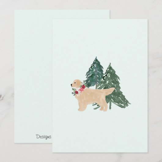 Holiday Card Golden Retriever Feestdagenkaart (Voorkant / Achterkant)