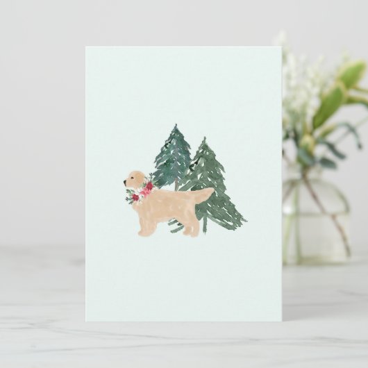 Holiday Card Golden Retriever Feestdagenkaart (Staand voorkant)