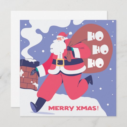 Holiday card HoHoHo Feestdagenkaart (Voorkant / Achterkant)