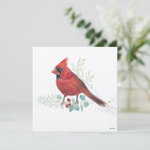 Holiday Cardinale Kunst Feestdagenkaart (Staand voorkant)
