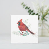 Holiday Cardinale Kunst Feestdagenkaart (Staand voorkant)