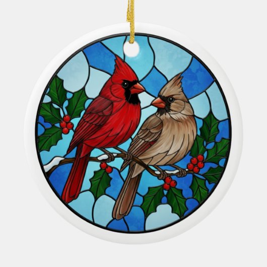 Holiday Cardinals Christmas Tree Ornament (Achterkant)