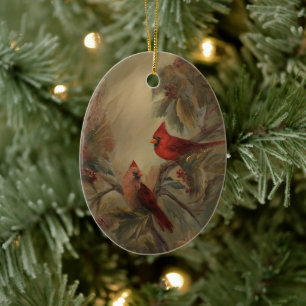 Holiday Cardinals Keramisch Ornament